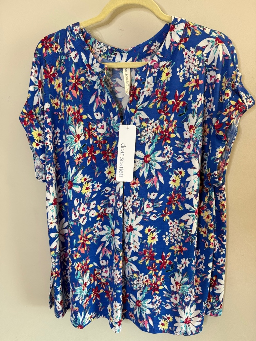 NWT - Dear Scarlet Blue Floral Blouse - Sizes XL, 2XL and 3XL